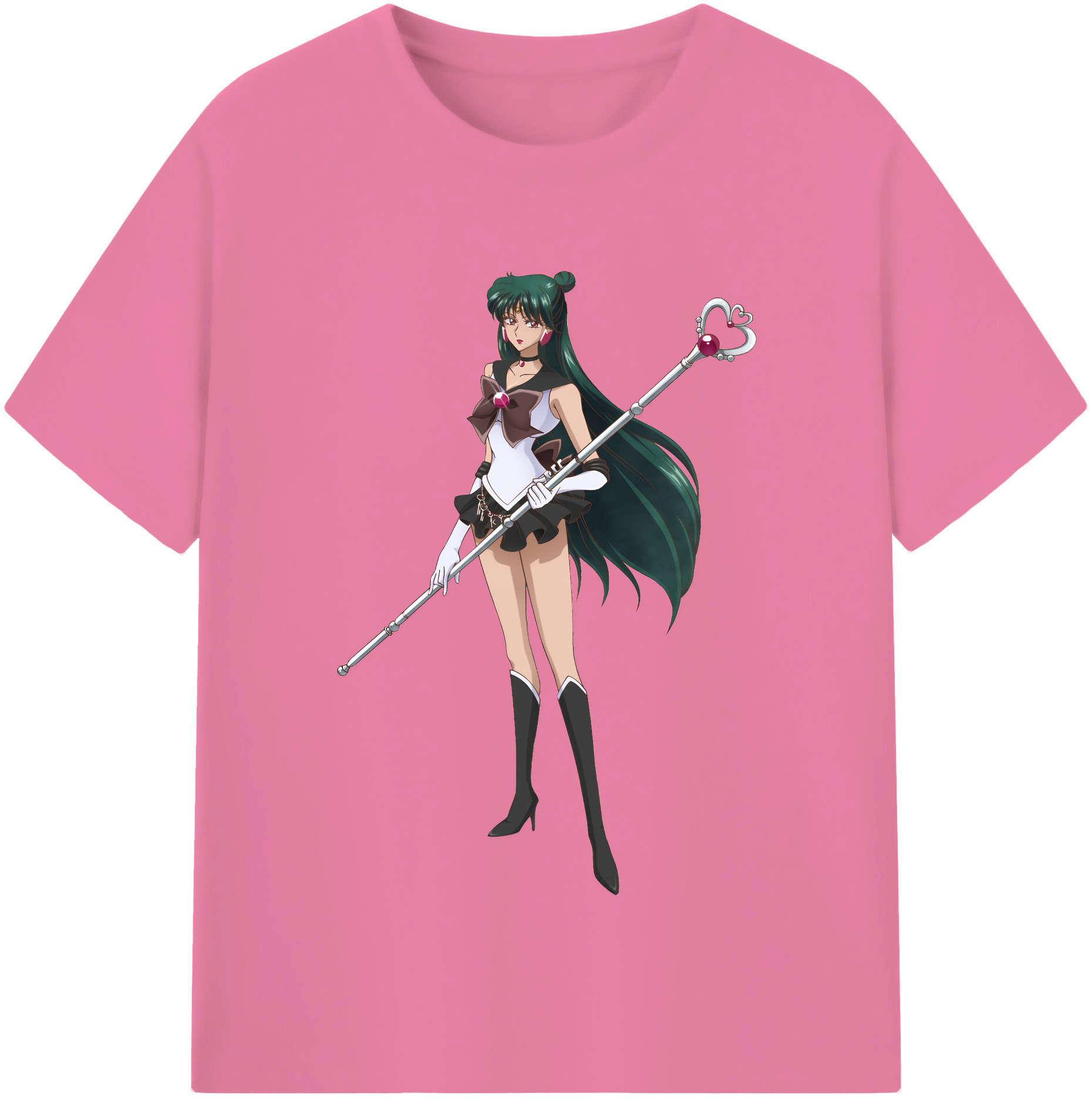 （画像用） 美少女戦士セーラームーン 冥王せつな Sailor Moon Meiou Setsuna 綿100％半袖Tシャツ（フロントプリント）
